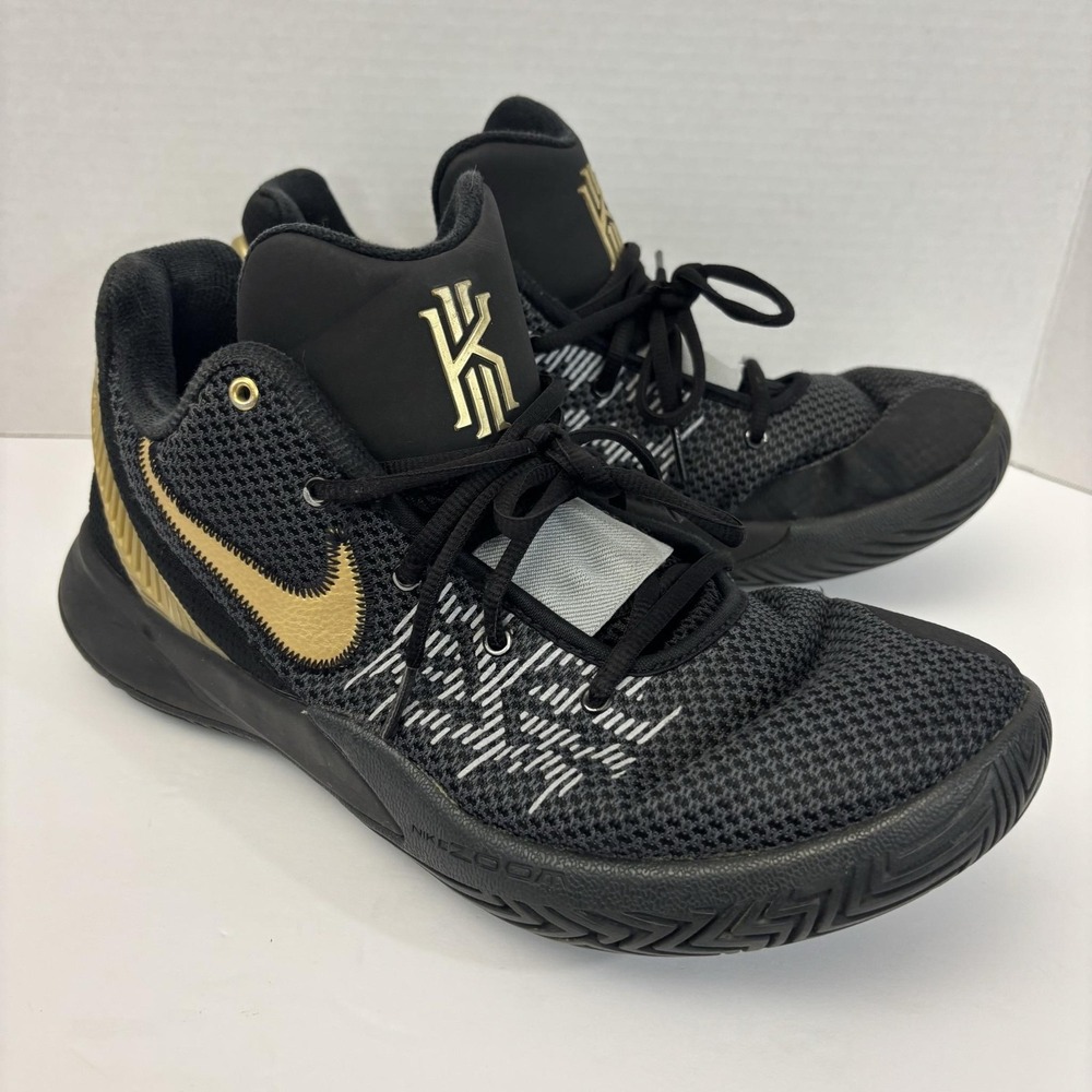 Nike Kyrie Flytrap 2 Shoes Mens Size 11.5 Black Gold Basketball‎ Sneaker Low Top